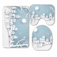 thumbnail image 1 of PKQWTM Winter Snow Urban Countryside Landscape City Village full moon 3 Piece Bathroom Rugs Set Bath Rug Contour Mat and Toilet Lid Cover, 1 of 2
