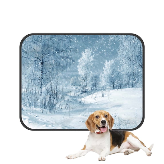 PKQWTM Winter nature scenery trees in park Pet Dog Cat Bed Pee Pads Mat Cushion Potty Dogs Blankets Crate Bed Kennel 14x18 inch