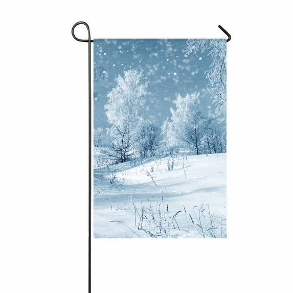 PKQWTM Winter nature scenery trees in park Yard Decor Home Garden Flag Size 12x18 Inches