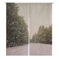 thumbnail image 1 of PKQWTM Wintry Landscape Scenery Flat County Woods Snow Landscape Door Curtain Window Cover Home Decor Hanging Curtain Size 105x120 CM, 1 of 1