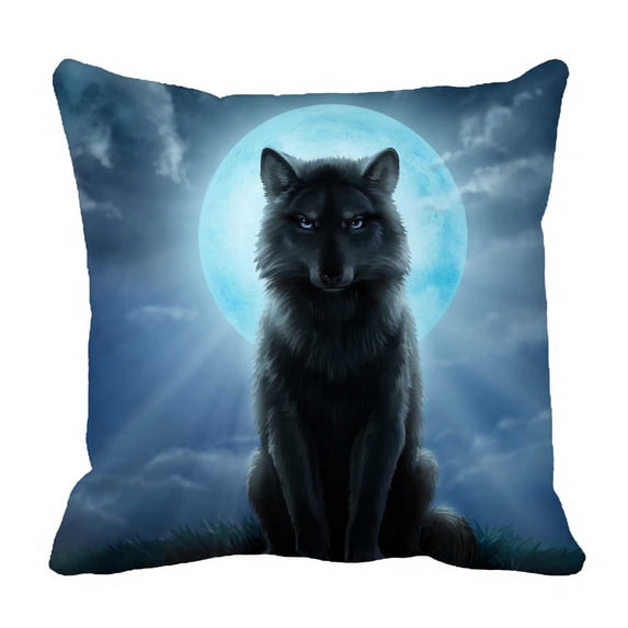 PKQWTM Wolf Bed Decor Pillow Cases Zippered Cushion Cover Size 20x20 Inches