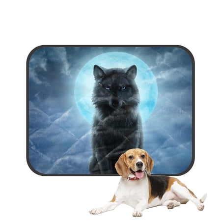 PKQWTM Wolf Pet Dog Cat Bed Pee Pads Mat Cushion Potty Dogsblankets Crate Bed Kennel 14x18 inch