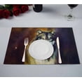 thumbnail image 1 of PKQWTM Wolf mighty cosmical wolf light oil painting canvas Kitchen Dining Table Mats Placemats Size 12x18 Inches, Set of 2 Pieces, 1 of 2