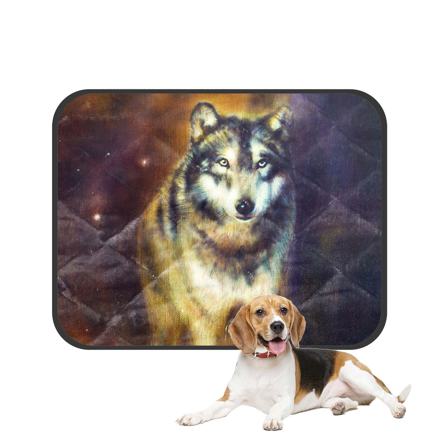 PKQWTM Wolf mighty cosmical wolf light oil painting canvas Pet Dog Cat