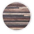 thumbnail image 1 of PKQWTM Wood Plank Wall Round Beach Towel Beach Mats Shawl Blanket Yoga Mat with Tassels Beach Throw Towel, 1 of 1