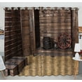 thumbnail image 1 of PKQWTM Wooden Hayloft Practical heat insulation Shading Window Curtain Size 52(W) x 84(H) inches (Two Piece), 1 of 1