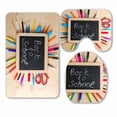 thumbnail image 1 of PKQWTM Wooden Plaque Inscription Back To School Near Stationery 3 Piece Bathroom Rugs Set Bath Rug Contour Mat and Toilet Lid Cover, 1 of 2