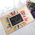 thumbnail image 1 of PKQWTM Wooden Plaque Inscription Back To School Near Stationery Home Decor Floor Mat Area Rug Doormat Size 18x30 Inches, 1 of 1
