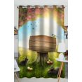 thumbnail image 1 of PKQWTM Wooden Sign In The Magic Spring Forest Practical heat insulation Shading Window Curtain Size 52(W) x 84(H) inches (One Piece), 1 of 1