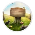 thumbnail image 1 of PKQWTM Wooden Sign In The Magic Spring Forest Round Beach Towel Beach Mats Shawl Blanket Yoga Mat with Tassels Beach Throw Towel, 1 of 1