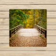 thumbnail image 1 of PKQWTM Wooden bridge in the autumn forest Microfiber Bath Towels Bathroom Body Shower Towel Size 13x13 Inches, 1 of 1
