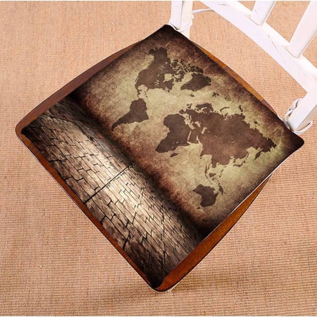 PKQWTM World Map Room Chair Pads Chair Mat Seat Cushion Chair Cushion Floor Cushion Size 20x20 inches
