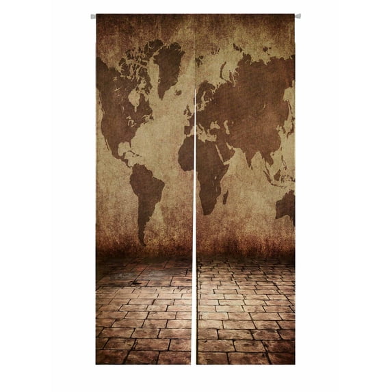 PKQWTM World Map Room Door Curtain Window Cover Home Decor Hanging Curtain Size 85x150 CM