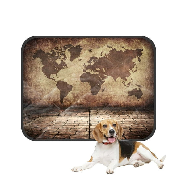 PKQWTM World Map Room Pet Dog Cat Bed Pee Pads Mat Cushion Potty Dogsblankets Crate Bed Kennel 36x48 inch