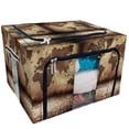 thumbnail image 1 of PKQWTM World Map Room Storage Bag Clear Window Storage Bins Boxes Large Capacity Foldable Stackable Organizer With Steel Metal Frame For Bedding,Clothes,Closets, Bedrooms, 1 of 3
