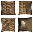 thumbnail image 1 of PKQWTM Woven Rattan With Natural Patterns Reversible Mermaid Cushion Cover Home Decor Sequin Pillow Case Size 20x20 inches, 1 of 2