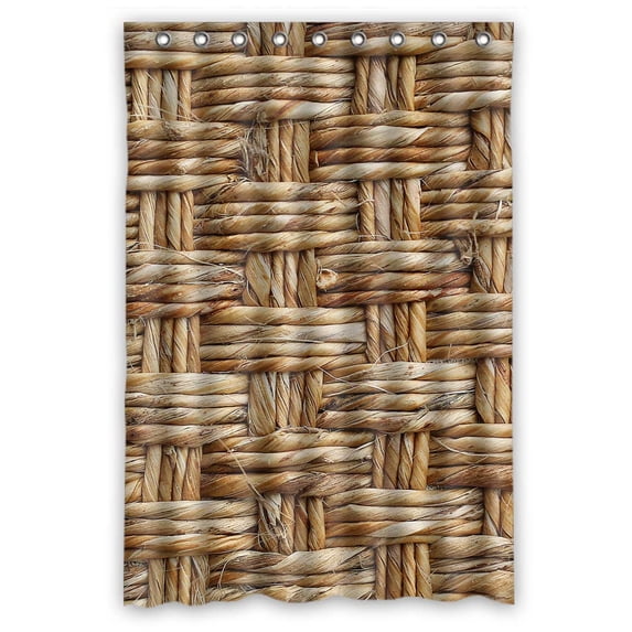 PKQWTM Woven Rattan With Natural Patterns WaterProof Polyester Fabric Shower Curtain Size 48x72 Inches