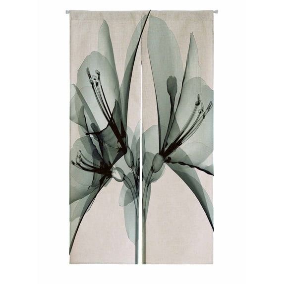 PKQWTM Xray Image Flower White Amaryllis Door Curtain Window Cover Home Decor Hanging Curtain Size 85x150 CM