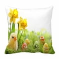 thumbnail image 1 of PKQWTM Yellow Easter Chick And Easter Eggs In A Field Bed Decor Pillow Cases Zippered Cushion Cover Size 18x18 Inches, 1 of 1