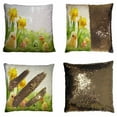 thumbnail image 1 of PKQWTM Yellow Easter Chick And Easter Eggs In A Field Reversible Mermaid Cushion Cover Home Decor Sequin Pillow Case Size 20x20 inches, 1 of 2
