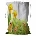 thumbnail image 1 of PKQWTM Yellow Easter Chick And Easter Eggs In A Field Storage Basket Laundry Bag with Drawstring Size 18x24 Inch, 1 of 3