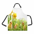 thumbnail image 1 of PKQWTM Yellow Easter Chick And Easter Eggs In A Field Unisex Adjustable Bib Apron with Pockets for Commercial Restaurant and Home Kitchen Use, 1 of 2
