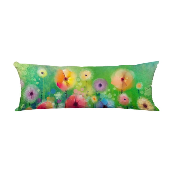 PKQWTM Yellow Red Flowers Green Color Spring Flower Seasonal Nature Long Body Pillow Case Cover Pillow Cushion Size 20x60 Inches