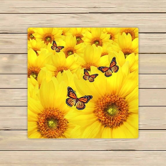 PKQWTM Yellow sunflowers Atop One Another Microfiber Bath Towels Bathroom Body Shower Towel Size 13x13 Inches