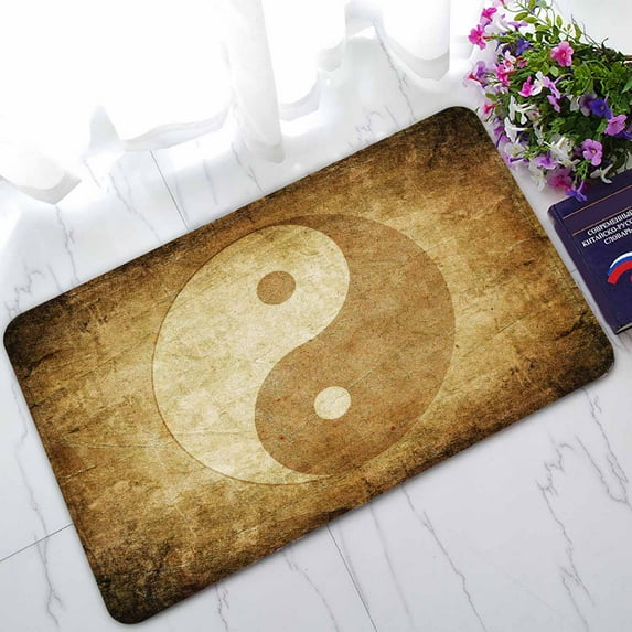 PKQWTM Yin Yang Symbol Home Decor Floor Mat Area Rug Doormat Size 18x30 Inches