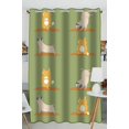thumbnail image 1 of PKQWTM Yoga Pugs Cats Cartoon Funny Animals Practical heat insulation Shading Window Curtain Size 52(W) x 84(H) inches (One Piece), 1 of 1
