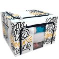 thumbnail image 1 of PKQWTM You Are My Sunshine Beautiful Minimalistic Lettering Storage Bag Clear Window Storage Bins Boxes Large Capacity Foldable Stackable Organizer With Steel Metal Frame For Clothes,Closets, Bedrooms, 1 of 3