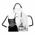 thumbnail image 1 of PKQWTM Young Woman Looking Over Paris Unisex Adjustable Bib Apron with Pockets for Commercial Restaurant and Home Kitchen Use, 1 of 2