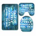 thumbnail image 1 of PKQWTM Your Vibe Attracts Your Tribe Modern Calligraphy 3 Piece Bathroom Rugs Set Bath Rug Contour Mat and Toilet Lid Cover, 1 of 2