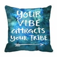thumbnail image 1 of PKQWTM Your Vibe Attracts Your Tribe Modern Calligraphy Bed Decor Pillow Cases Zippered Cushion Cover Size 18x18 Inches, 1 of 1