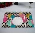 thumbnail image 1 of PKQWTM Zigzag striped Kitchen Dining Table Mats Placemats Size 12x18 Inches, Set of 2 Pieces, 1 of 2