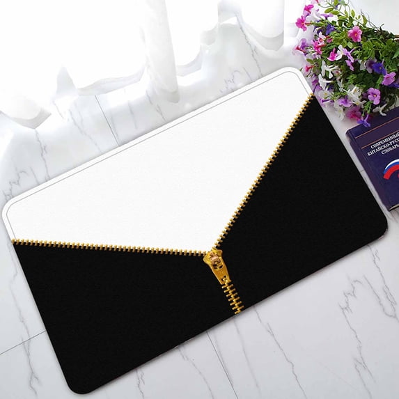 PKQWTM Zipper Isolated On White Home Decor Floor Mat Area Rug Doormat Size 18x30 Inches