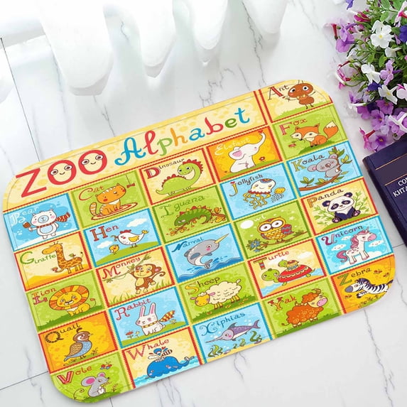 PKQWTM Zoo Alphabet Home Decor Floor Mat Area Rug Doormat Size 15.7x23.6 Inches