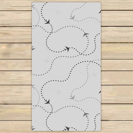 PKQWTM airplane routes Microfiber Bath Towels Bathroom Body Shower Towel Size 30x56 Inches