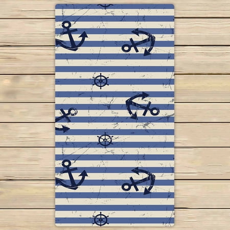PKQWTM anchor steering wheel Microfiber Bath Towels Bathroom Body Shower Towel Size 30x56 Inches