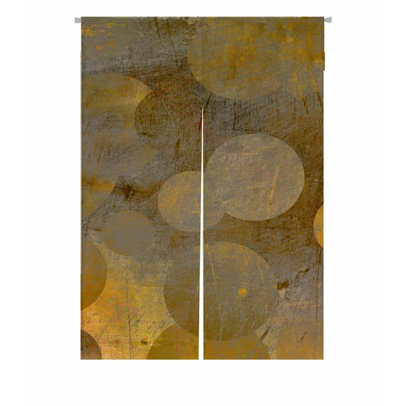PKQWTM art abstract golden and grey circles Door Curtain Window Cover Home Decor Hanging Curtain Size 85x120 CM