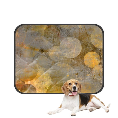 PKQWTM art abstract golden and grey circles Pet Dog Cat Bed Pee Pads Mat Cushion Potty Dogs Blankets Crate Bed Kennel 28x36 inch