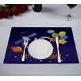 thumbnail image 1 of PKQWTM astronaut outer space Congratulation happy birthday Kitchen Dining Table Mats Placemats Size 12x18 Inches, Set of 2 Pieces, 1 of 2