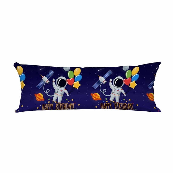 PKQWTM astronaut outer space Congratulation happy birthday Long Body Pillow Case Cover Pillow Cushion Size 20x60 Inches