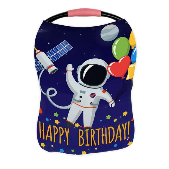 PKQWTM astronaut outer space Congratulation happy birthday Nursing Cover Baby Breastfeeding Infant Feeding Cover Baby Car Seat Cover
