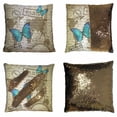 thumbnail image 1 of PKQWTM background sketching paper butterfly Reversible Mermaid Cushion Cover Home Decor Sequin Pillow Case Size 20x20 inches, 1 of 2