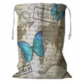 thumbnail image 1 of PKQWTM background sketching paper butterfly Storage Basket Laundry Bag with Drawstring Size 18x24 Inch, 1 of 3