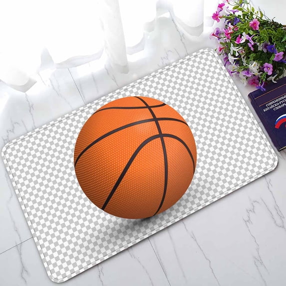 PKQWTM basketball ball Home Decor Floor Mat Area Rug Doormat Size 18x30 Inches