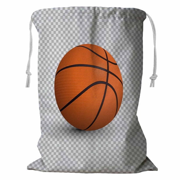 PKQWTM basketball ball Storage Basket Laundry Bag with Drawstring Size 24x32 Inch