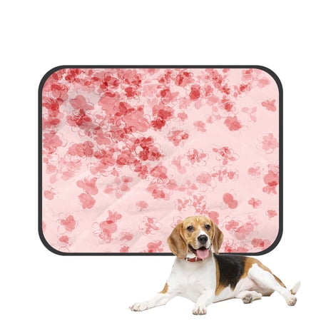 PKQWTM blooming Japanese cherry tree Pet Dog Cat Bed Pee Pads Mat Cushion Potty Dogsblankets Crate Bed Kennel 20x24 inch