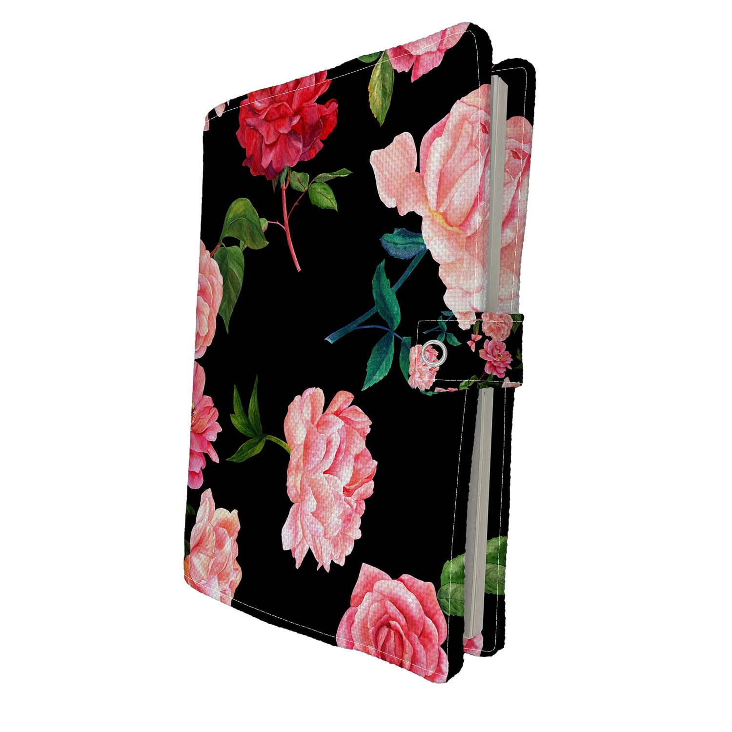 PKQWTM blooming red pink roses camellias peonies butterflies Book Cover ...